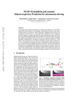 PLOP: Probabilistic poLynomial Objects trajectory Planning for
  autonomous driving