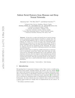 Salient Facial Features from Humans and Deep Neural Networks
