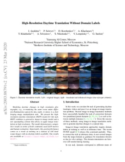 High-Resolution Daytime Translation Without Domain Labels