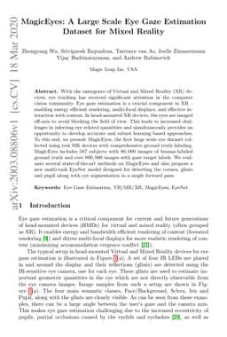 MagicEyes: A Large Scale Eye Gaze Estimation Dataset for Mixed Reality