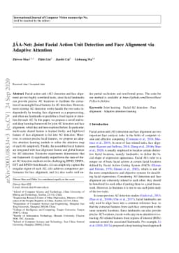 J$\hat{\text{A}}$A-Net: Joint Facial Action Unit Detection and Face
  Alignment via Adaptive Attention