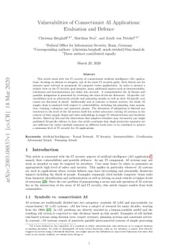Vulnerabilities of Connectionist AI Applications: Evaluation and Defence