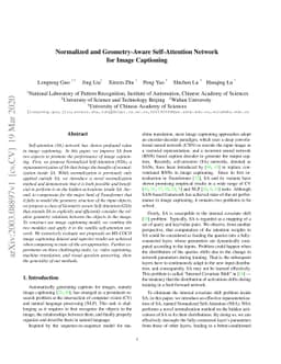 Normalized and Geometry-Aware Self-Attention Network for Image
  Captioning
