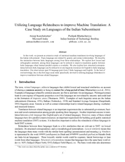 Utilizing Language Relatedness to improve Machine Translation: A Case
  Study on Languages of the Indian Subcontinent