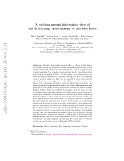 A unifying mutual information view of metric learning: cross-entropy vs.
  pairwise losses