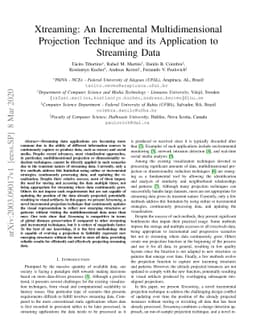 Xtreaming: an incremental multidimensional projection technique and its
  application to streaming data