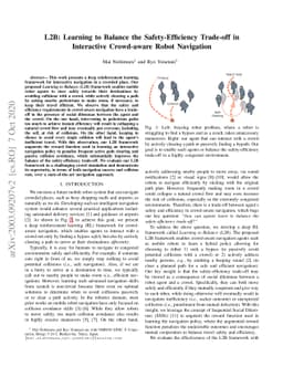L2B: Learning to Balance the Safety-Efficiency Trade-off in Interactive
  Crowd-aware Robot Navigation