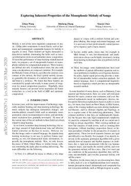 Exploring Inherent Properties of the Monophonic Melody of Songs