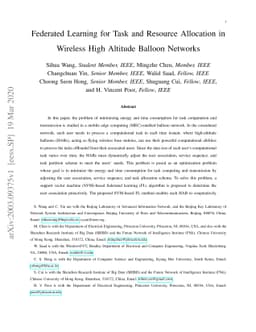 Federated Learning for Task and Resource Allocation in Wireless High
  Altitude Balloon Networks