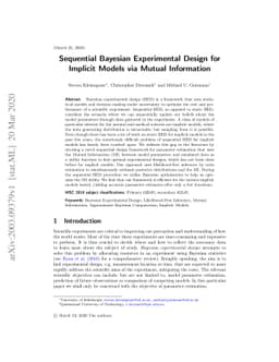 Sequential Bayesian Experimental Design for Implicit Models via Mutual
  Information