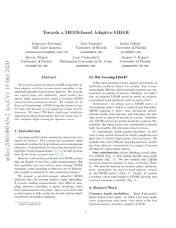Towards a MEMS-based Adaptive LIDAR
