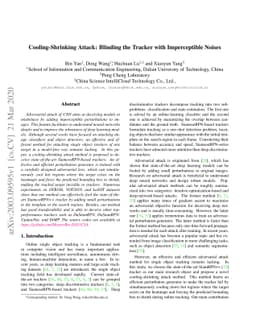 Cooling-Shrinking Attack: Blinding the Tracker with Imperceptible Noises
