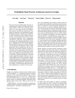 Probabilistic Dual Network Architecture Search on Graphs