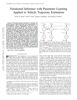 Variational Inference with Parameter Learning Applied to Vehicle
  Trajectory Estimation