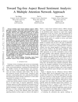 Toward Tag-free Aspect Based Sentiment Analysis: A Multiple Attention
  Network Approach