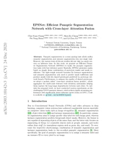 EPSNet: Efficient Panoptic Segmentation Network with Cross-layer
  Attention Fusion