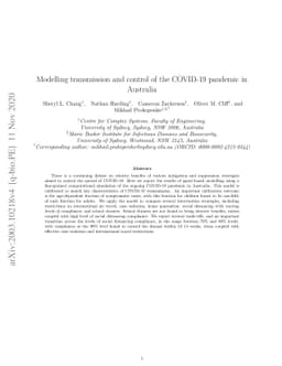 Modelling transmission and control of the COVID-19 pandemic in Australia