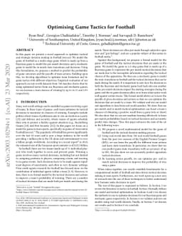Optimising Game Tactics for Football