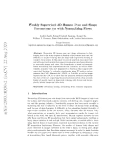 Weakly Supervised 3D Human Pose and Shape Reconstruction with
  Normalizing Flows
