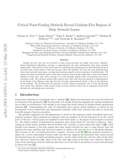 Critical Point-Finding Methods Reveal Gradient-Flat Regions of Deep
  Network Losses