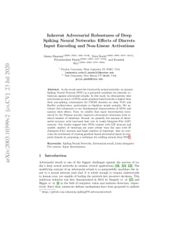 Inherent Adversarial Robustness of Deep Spiking Neural Networks: Effects
  of Discrete Input Encoding and Non-Linear Activations