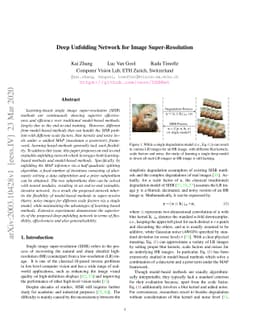 Deep Unfolding Network for Image Super-Resolution