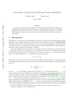 Universality of Approximate Message Passing Algorithms