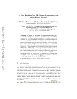Atlas: End-to-End 3D Scene Reconstruction from Posed Images