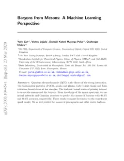 Baryons from Mesons: A Machine Learning Perspective