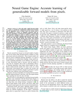 Neural Game Engine: Accurate learning of generalizable forward models
  from pixels