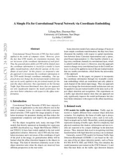 A Simple Fix for Convolutional Neural Network via Coordinate Embedding