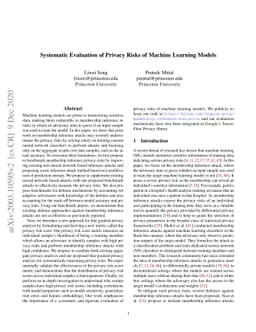 Systematic Evaluation of Privacy Risks of Machine Learning Models