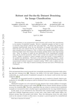 Robust and On-the-fly Dataset Denoising for Image Classification