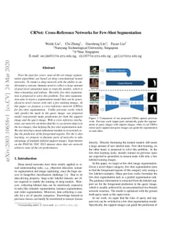 CRNet: Cross-Reference Networks for Few-Shot Segmentation