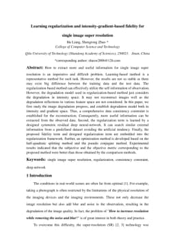Learning regularization and intensity-gradient-based fidelity for single
  image super resolution