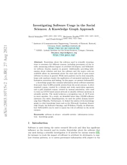Investigating Software Usage in the Social Sciences: A Knowledge Graph
  Approach
