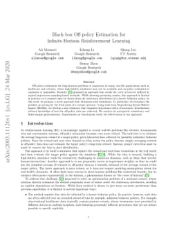 Black-box Off-policy Estimation for Infinite-Horizon Reinforcement
  Learning