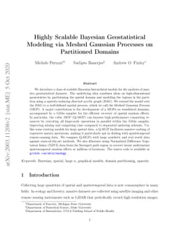Highly Scalable Bayesian Geostatistical Modeling via Meshed Gaussian
  Processes on Partitioned Domains