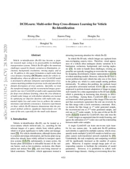 DCDLearn: Multi-order Deep Cross-distance Learning for Vehicle
  Re-Identification