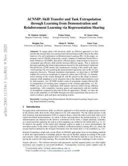 ACNMP: Skill Transfer and Task Extrapolation through Learning from
  Demonstration and Reinforcement Learning via Representation Sharing