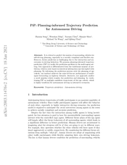PiP: Planning-informed Trajectory Prediction for Autonomous Driving