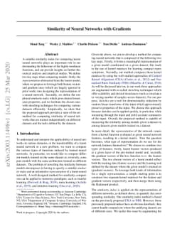 Similarity of Neural Networks with Gradients