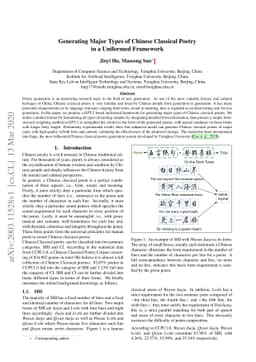 Generating Major Types of Chinese Classical Poetry in a Uniformed
  Framework
