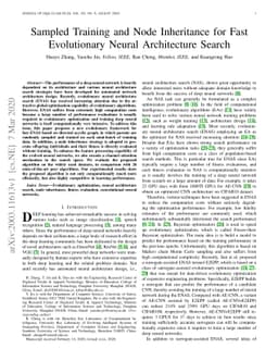 Sampled Training and Node Inheritance for Fast Evolutionary Neural
  Architecture Search
