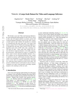 VIOLIN: A Large-Scale Dataset for Video-and-Language Inference