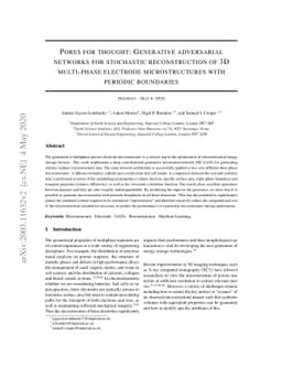 Pores for thought: The use of generative adversarial networks for the
  stochastic reconstruction of 3D multi-phase electrode microstructures with
  periodic boundaries