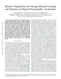 Memory Organization for Energy-Efficient Learning and Inference in
  Digital Neuromorphic Accelerators