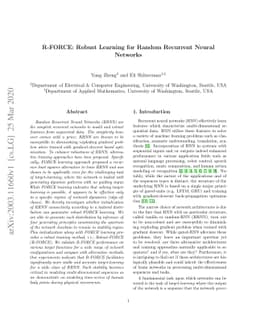 R-FORCE: Robust Learning for Random Recurrent Neural Networks