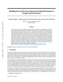 Bridging the Gap Between Spectral and Spatial Domains in Graph Neural
  Networks