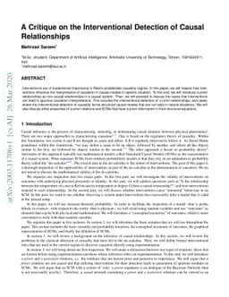 A Critique on the Interventional Detection of Causal Relationships